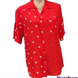 Chaus Polka Dot Tunic Blouse